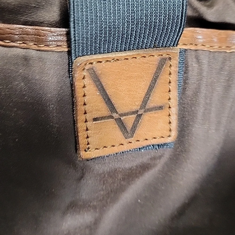 Vilenca Holland Woven Leather Briefcase Bag in Tan